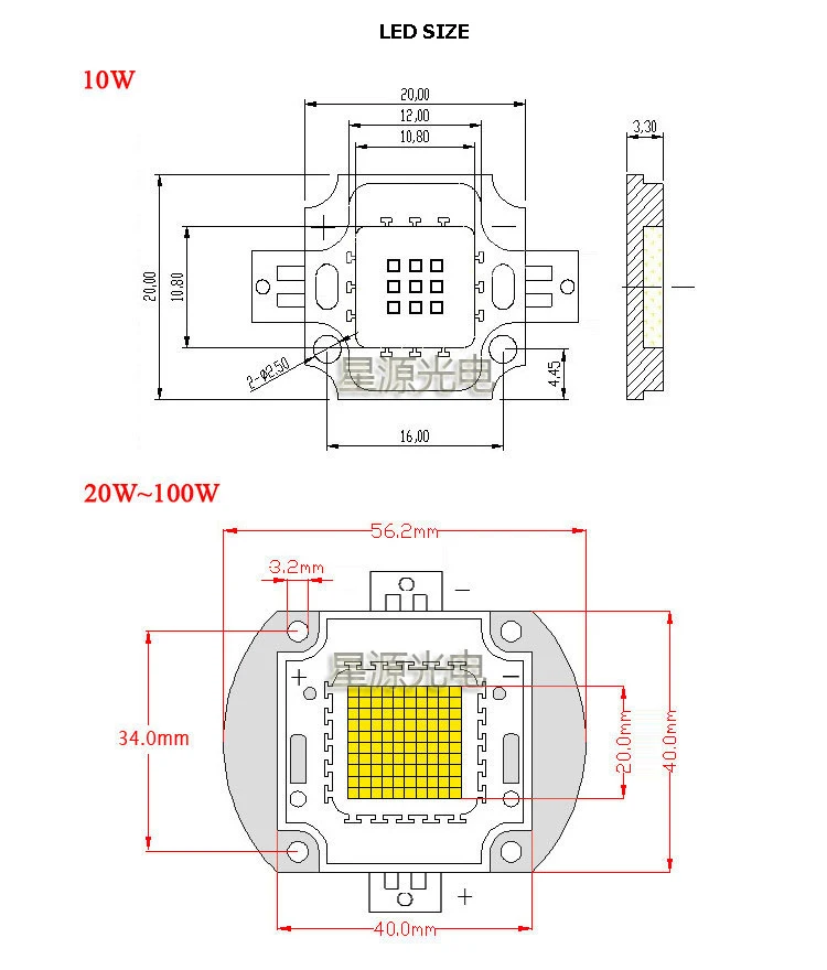 10-100W