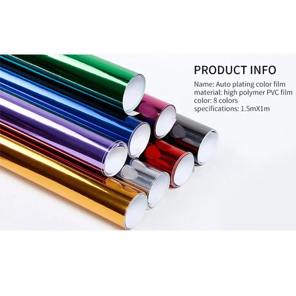 

2018 50x152cm Car Plating Mirror Film Body Color Film Bright Mirror Mask Plating Body Film Vinyl Packaging Sticker Modification