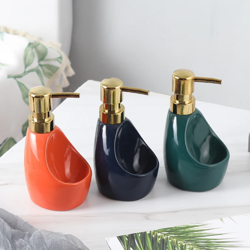 new 580ml Ceramic Multifunction Liquid Soap Dispenser for Kitchen Bathroom Home Decoration Bathroom Accessories