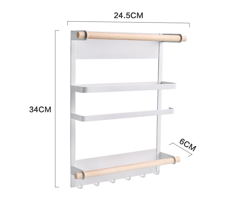 Magnetic Adsorption Refrigerator Side Rack Wall-mounted Multi-function Storage Holder Kitchen Paper Towel Shelf Rack Organizer - Цвет: 1