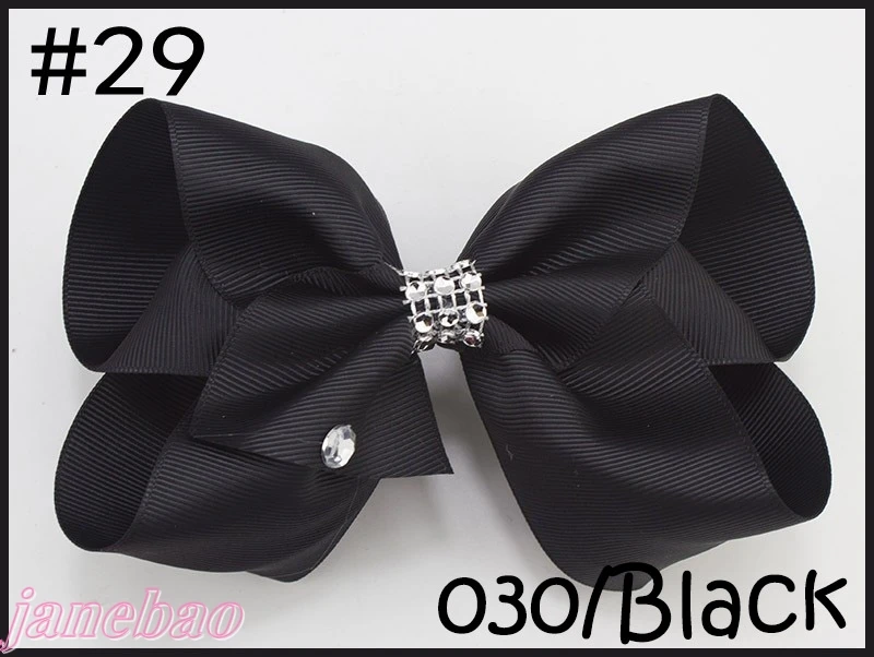

free shipping 300pcs 5-6'' Large funky neon color signature hair bow boutique hair bows RHINESTONE SUMMER HOLIDAYS hair clips