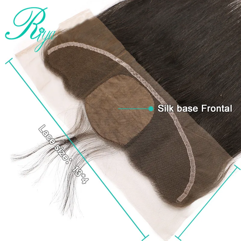 Предварительно сорванные бразильские прямые волосы 13x4 кружева Фронтальная с 4x4 шелковая основа закрытие натуральный волос с Детские волосы 10-20 дюймов