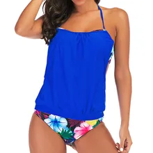 Женские Купальники, плюс размер, танкини, наборы с шортами для девушек, с принтом, бикини, набор, купальники, пуш-ап, мягкий бюстгальтер, купальник, летний