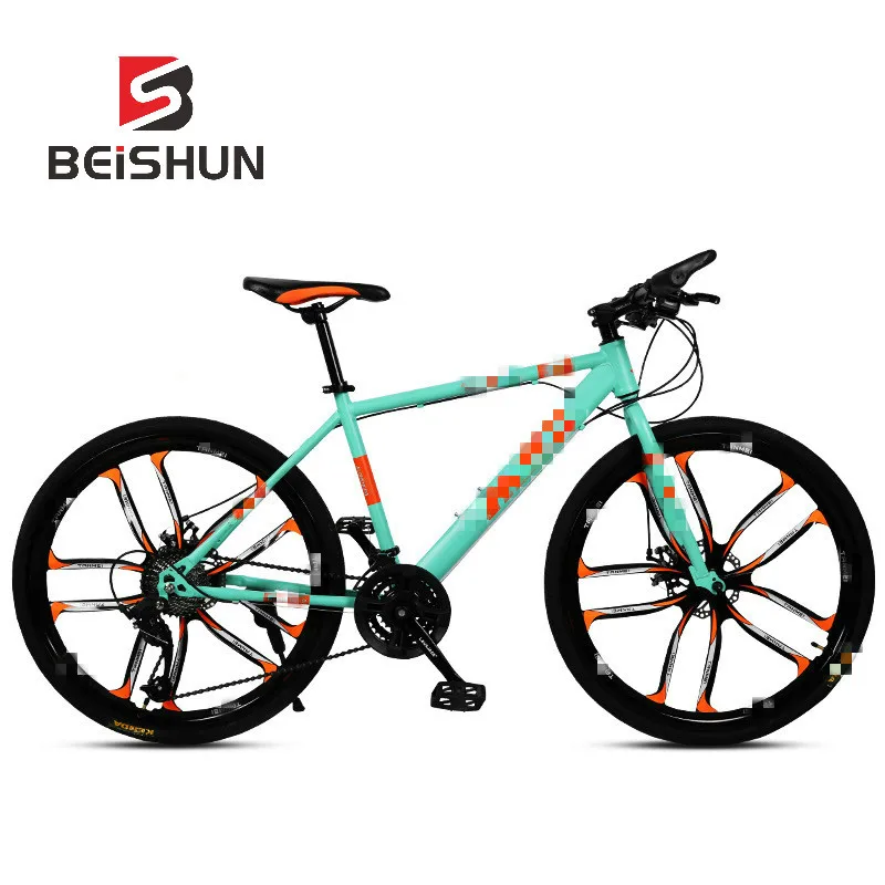 Adult Mountain Bike 26 Inch Speed Shift Double Disc Brakes Ten Knife Wheel Bicycle Male and Female Students Bicycle Adult Mountain Bike 26 Inch Speed Shift Double Disc Brakes Ten Knife Wheel Bicycle Male and Female Students Bicycle