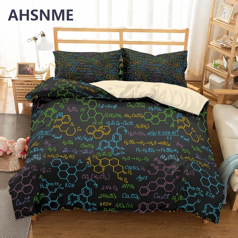 Ahsnme Chemical Fomula Duvet Cover Boys Bedding Set Soft Sanding