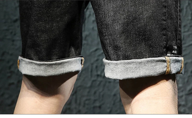 Knee Man Shorts Bermuda Jean Breeches Men  (19)