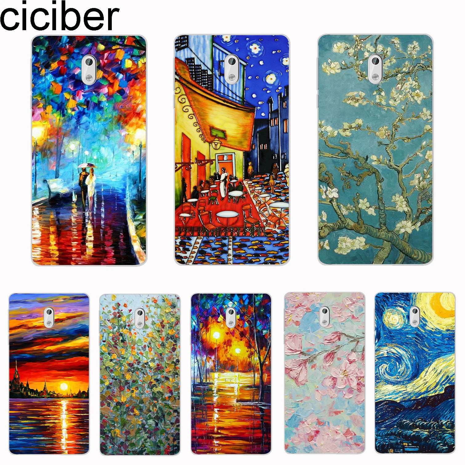 

ciciber For Nokia 8 7 7.1 6 6.1 5 5.1 3 3.1 2.1 Plus 9 PureView Phone Cases For Nokia X7 X6 X5 X3 Cover Soft TPU Van Gogh Cover
