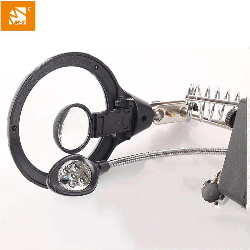 M-Triangle Welding Magnifying Glass with 5 LED Auxiliary Clip Magnifier 3.5X-12X Lens Soldering Repair Tool M-Triangle Welding Magnifying Glass with 5 LED Auxiliary Clip Magnifier 3.5X-12X Lens Soldering Repair Tool