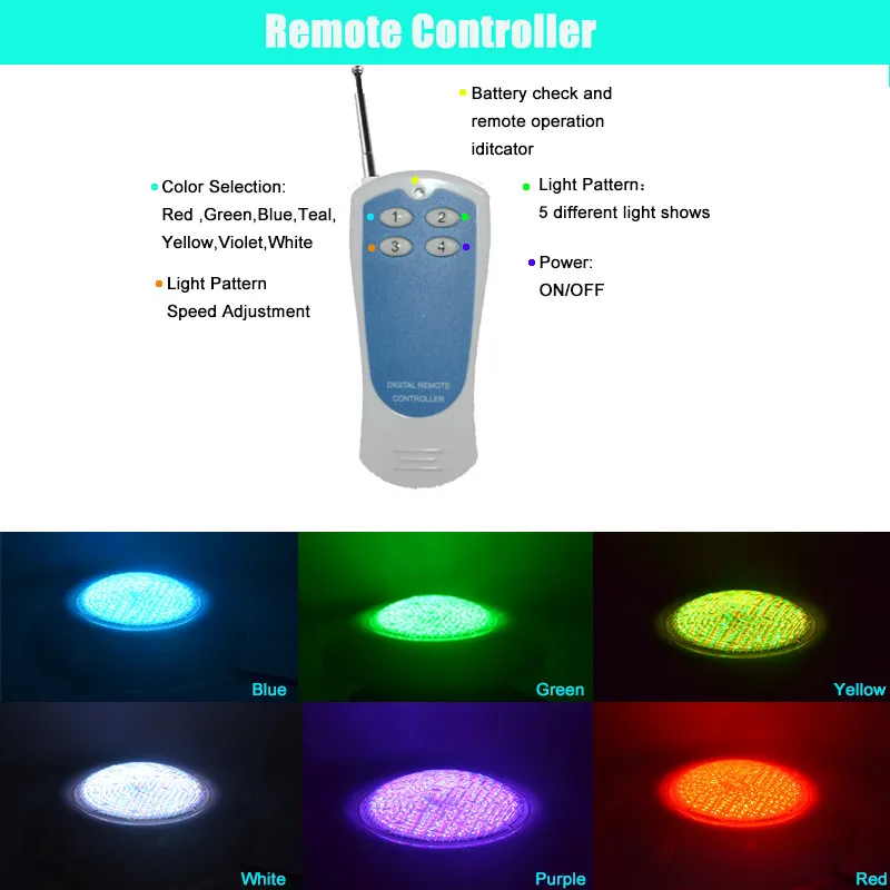 Светодиодный RGB подводный светильник для бассейна поверхностное крепление 12 В