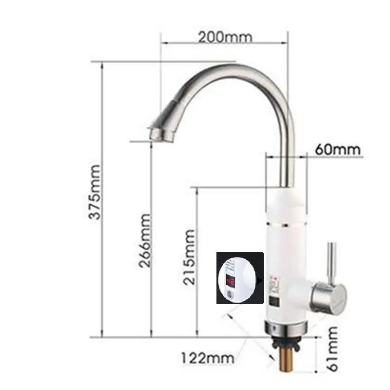 Кухня отопления Электрический tankless непрерывной мгновенная кран для ванной Hotel умывальник смеситель с Азии plug - Цвет: D elbow bottom inlet