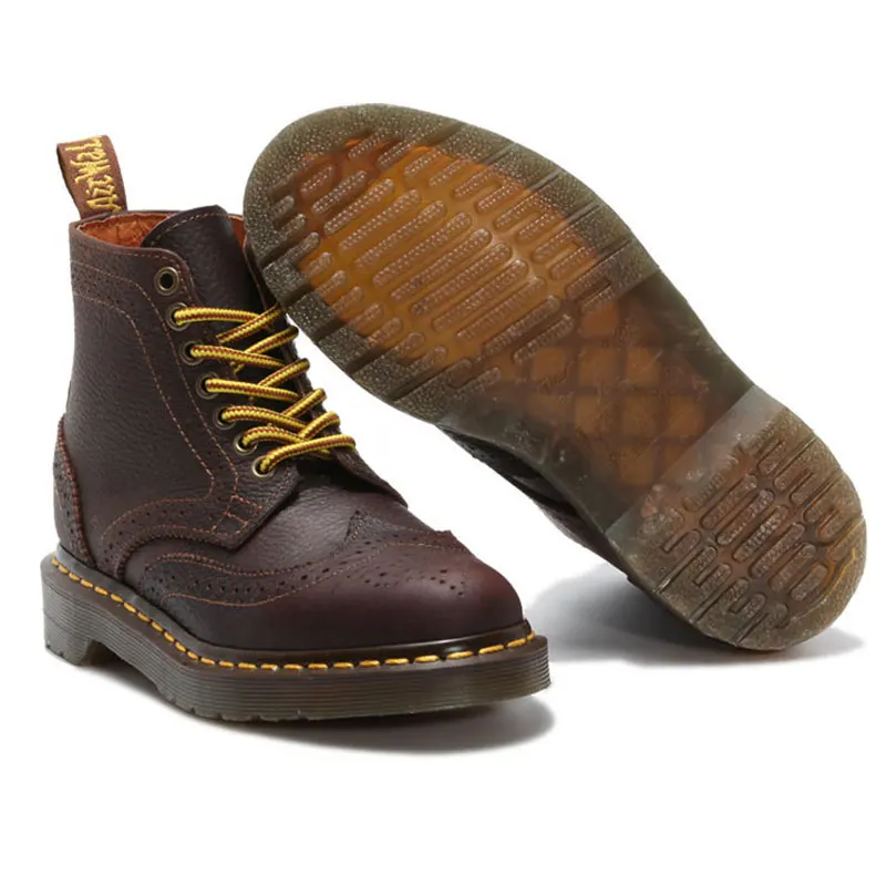 

2019 Fashion New style 7-hole women Genuine leather boots bright-coloured brock boots women