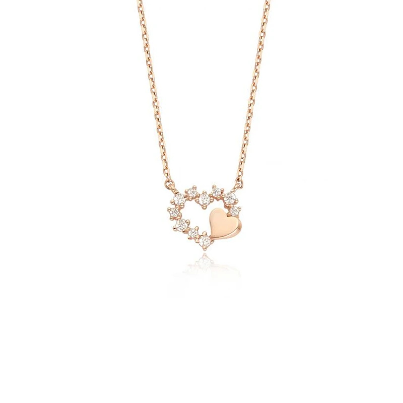 Серебряное ожерелье WANG select Женская цепочка до ключицы кулон в форме сердца новые