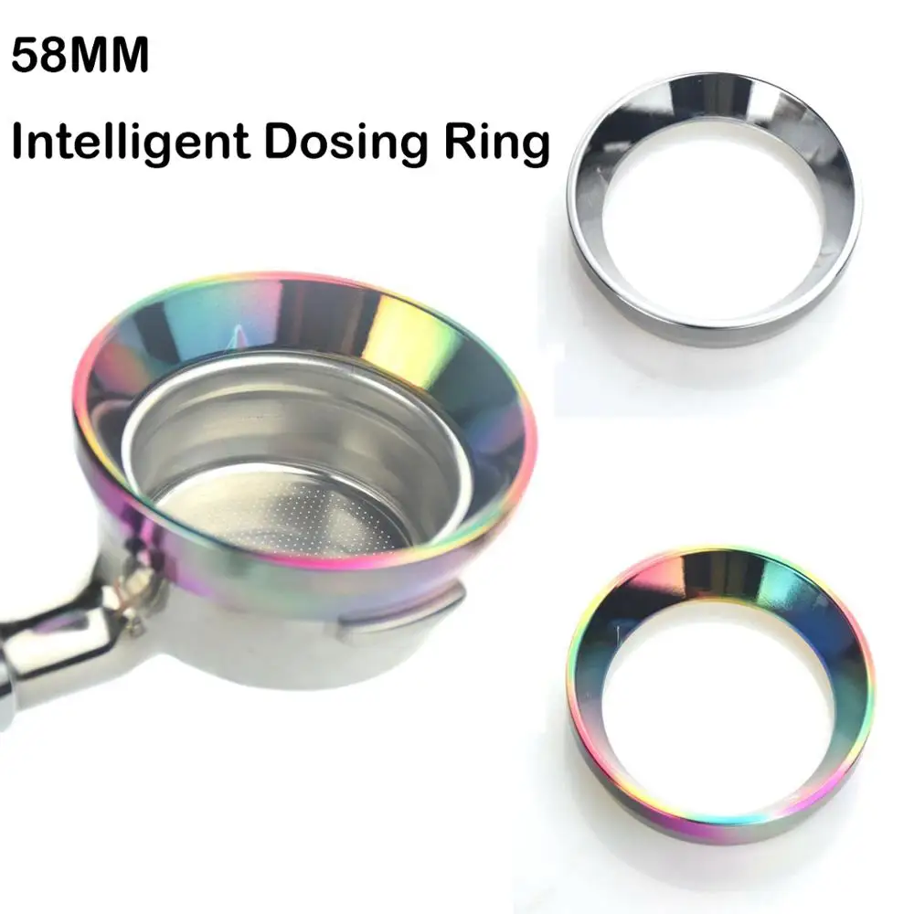 

58MM New Arrival Intelligent Dosing Ring for Brewing bowl Coffee powder for Espresso barista tool Profilter Coffee Tamper