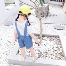 Красивый дизайн с кошкой; Детский комбинезон; модные потертые джинсы; джинсовый комбинезон для девочек и мальчиков; Детские хлопковые джинсовые комбинезоны; брюки; Z975