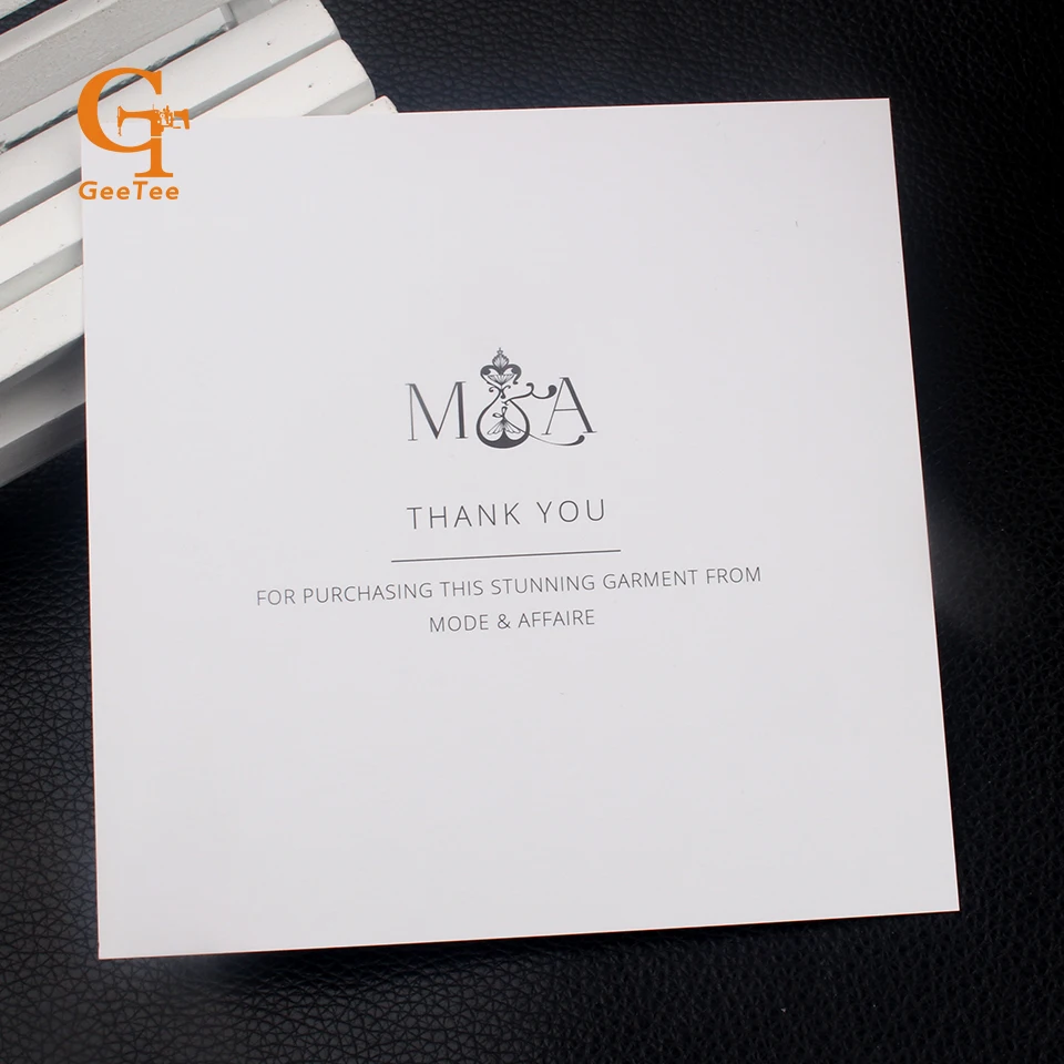 

Custom Logo brand name shopping thank you card, care instruction, business thank you name card labels tags