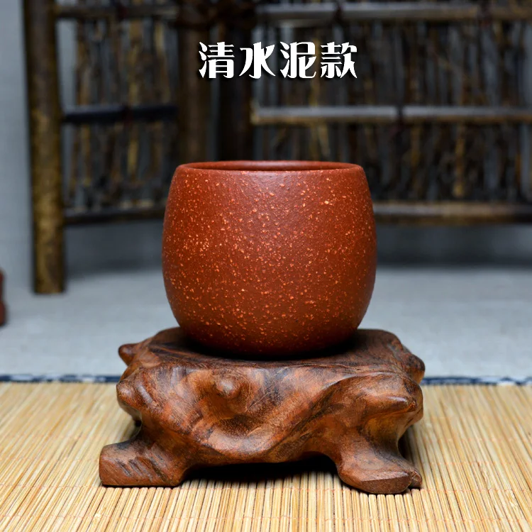 

Yixing Cup coarse black Sand Mud Purple Clay Teacup full manual ore cup Master office grouan redware owner handmade Cups