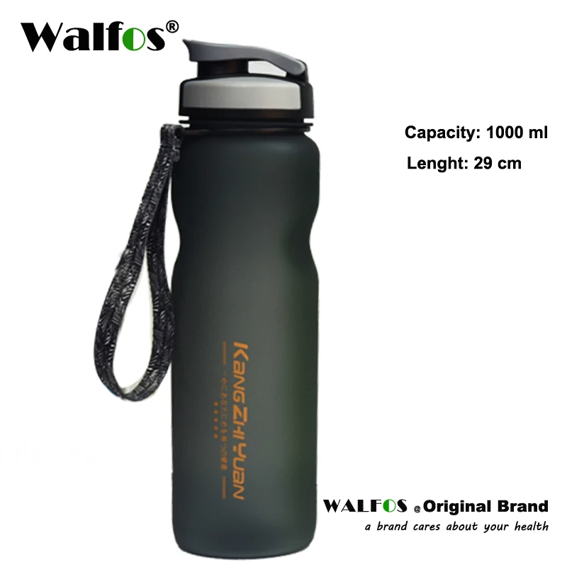 WALFOS 1000 мл портативная Спортивная бутылка для воды без BPA бутылки для воды для заварки чая велосипедный шейкер - Цвет: WALFOS Gray