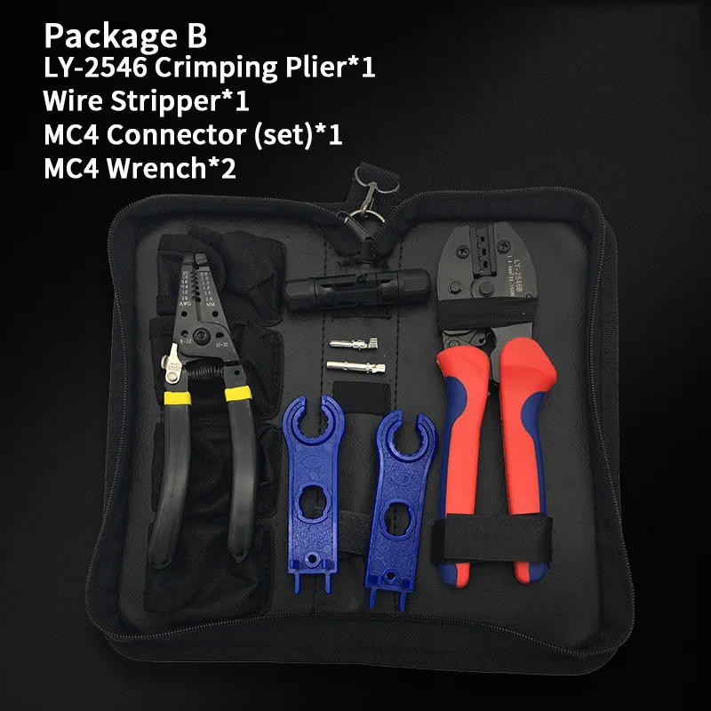 

LY-2546B MC4 crimping tool set Photovoltaic Solar MC4 Connector crimping plier set electrician multifunction Wire Stripper
