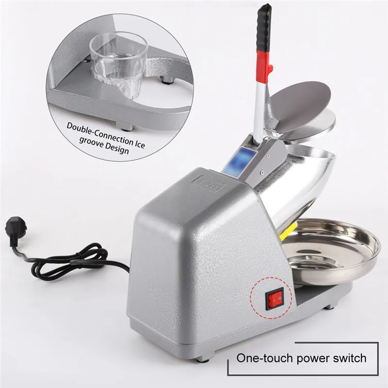 Electric Ice Crusher Double Blade Shaver Tool Snow Cone Maker Machine Ice Blender Chopper Breaking Grinder Machine USUKEU Plug (8)
