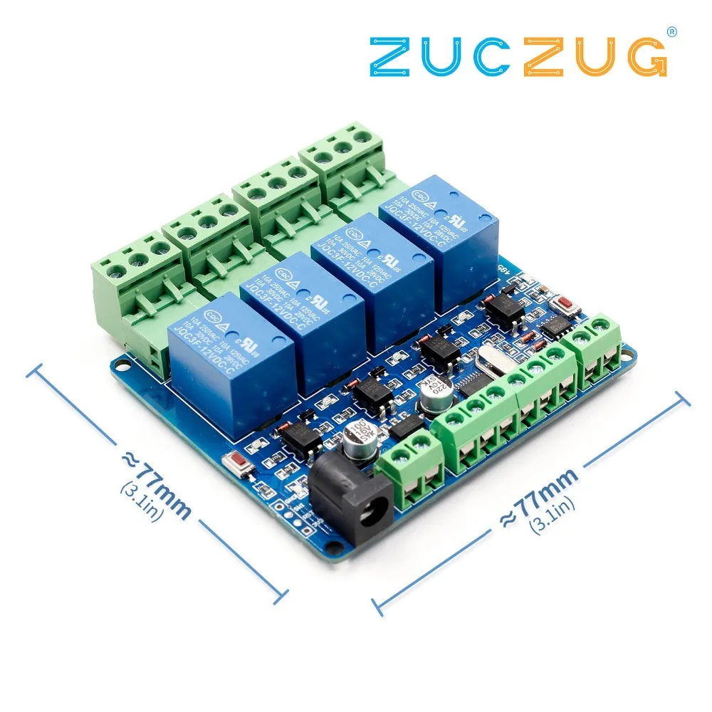 Modbus RTU 4 пути релейный модуль DIY STM8S103 системы 4 дорожный вход 485 связи