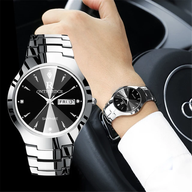 2018 Luxury Brand Lover Watch Pair Waterproof Tungsten Steel Men Women Couples L 2018 Luxury Brand Lover Watch Pair Waterproof Tungsten Steel Men Women Couples L