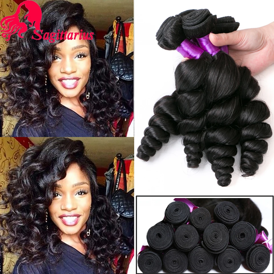 

Top 8A Peruvian Virgin Hair Loose Wave 3Bundles Unprocessed Loose Curly Weave Human Hair Extensions 8"-30" Peruvian Loose Wave