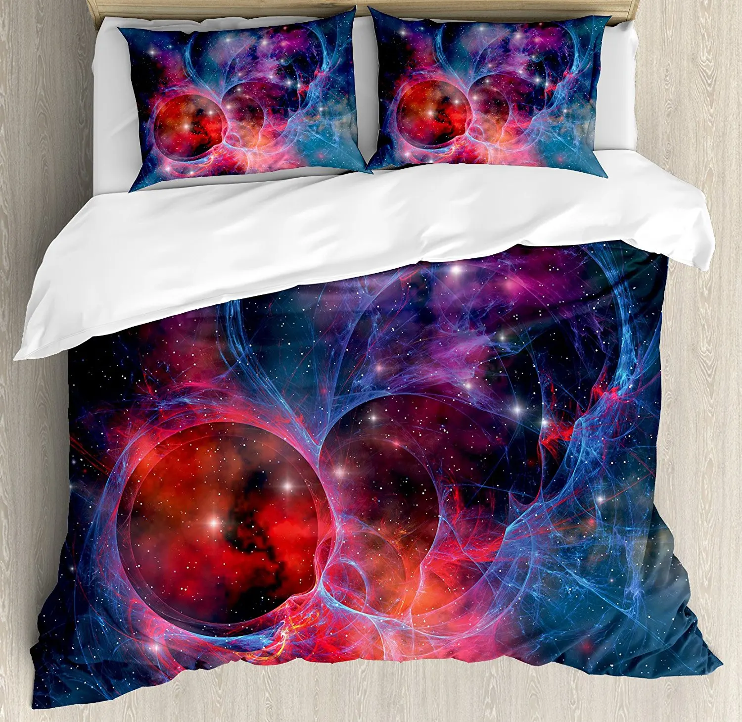 Outer Space Duvet Cover Set Nebula Gas Celestial Expanse in Galaxy