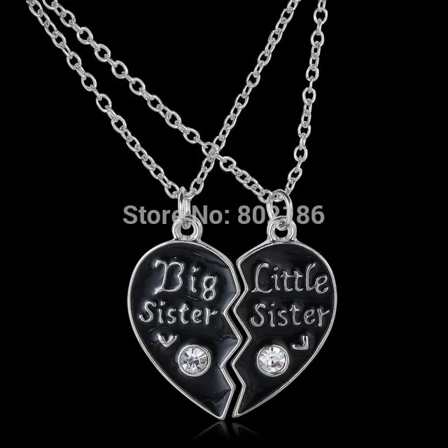 online shop 2p sisters pendant necklace broken heart puzzle jewelry