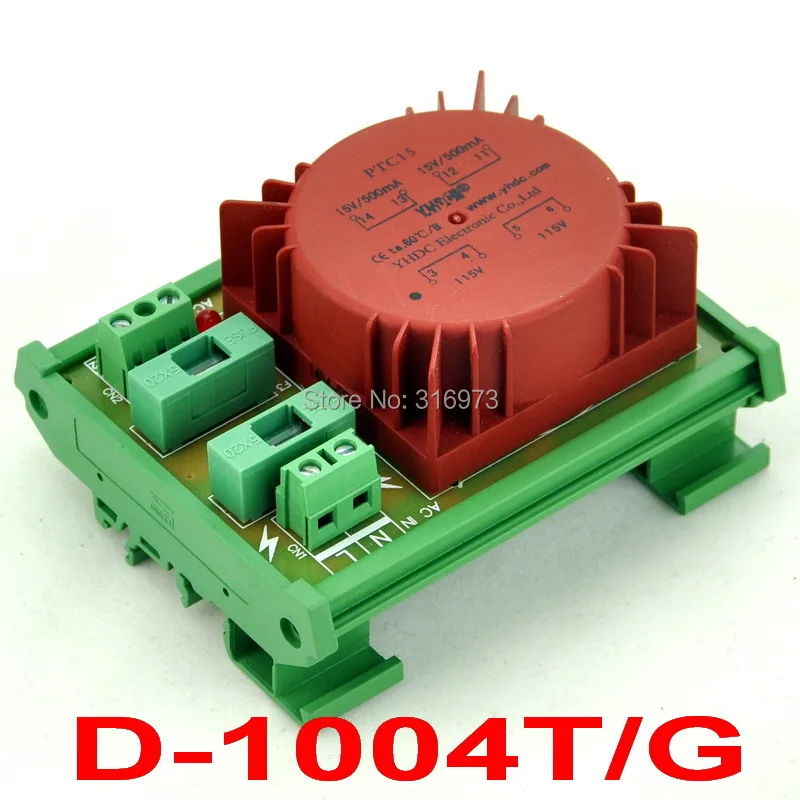 

P 230VAC, S 15VAC, 15VA DIN Rail Mount Toroidal Power Transformer Module.
