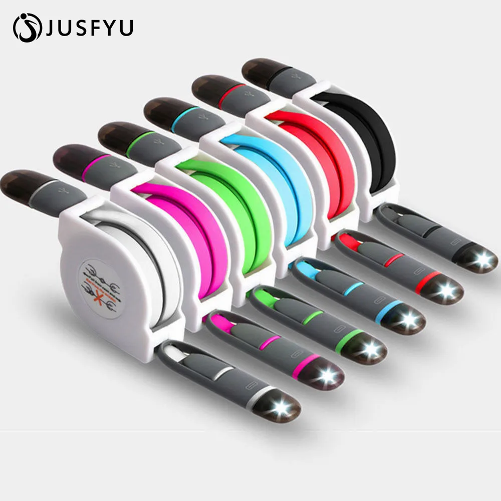 

2 in 1 USB Cable 8 Pin For iphone X 7 8 6 + Micro USB Cable for Samsung Xiaomi Mi5 Retractable Cable Mobile Phone Cable