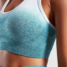 Спортивный Омбре бесшовные спортивные топы для высокого качества тренировки фитнес-кроп Топ рубашка мягкий пуш-ап фитнес Йога бюстгальтер для женщин тренажерный зал