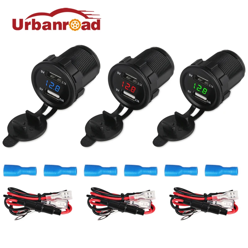 Fishberg Motorcycle Boat Usb Charger Power Port Adapter Socket Dual Usb