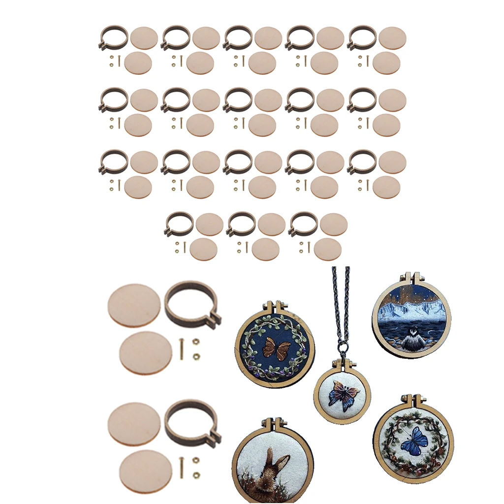 20pcs Mini Embroidery Hoop for Cross Stitch DIY Craft Accessories 20/25mm
