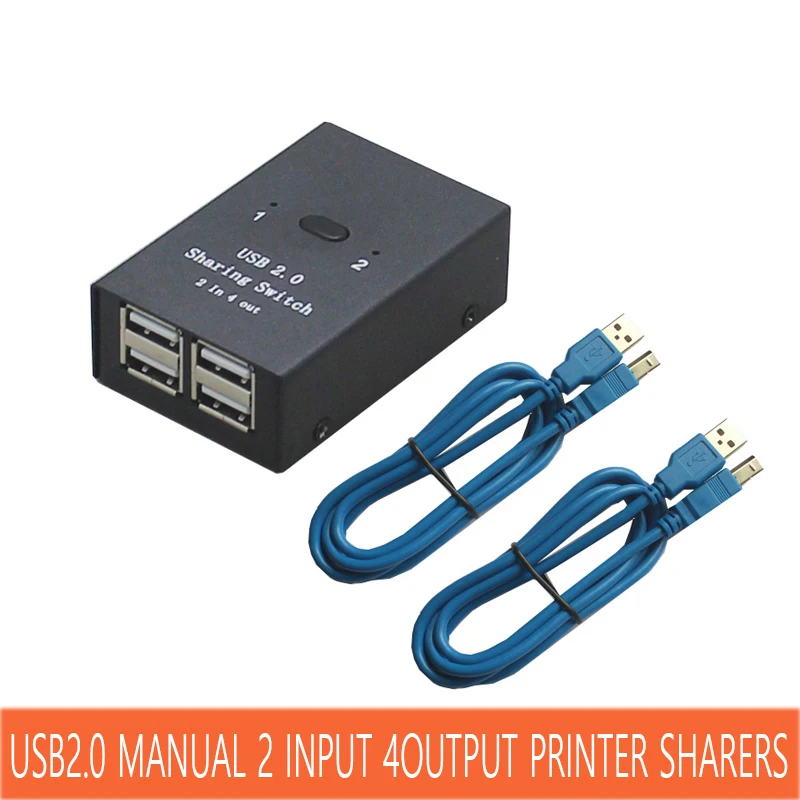 USB 2 0 Manual Sharing Switch With Connector kabel 2 in 4 out Keyboard and mouse 1