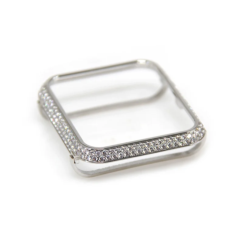 

18kt Bling Platinum Crystal Rhinestone Diamond Jewelry Case Bezel Cover for Apple Watch 38mm 42mm 40mm 44mm