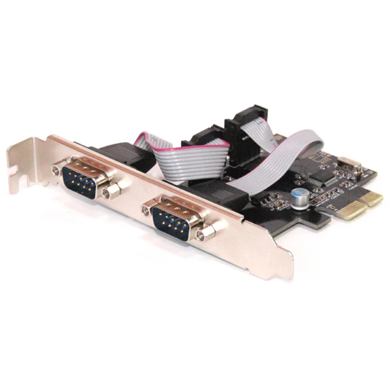Wch382 чипсет Pci E 2 Последовательный порт s контроллер карты Express к Rs232 Com адаптер для