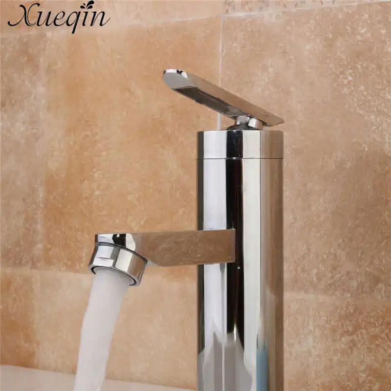

Brushed Chrome Basin Faucet Single Handle Bathroom Hot/Cold Water Mixer Taps Basin Bathroom Kitchen Deck Mounted