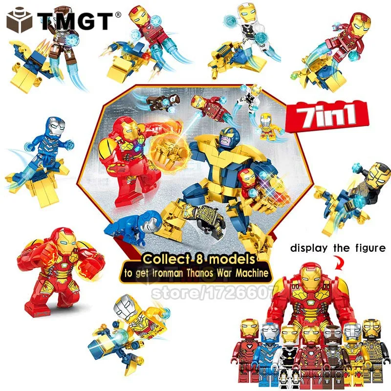 

8PCS/set Avengers Endgame Iron man Dragon Ball Spider man Building Blocks Toys for Children gifts