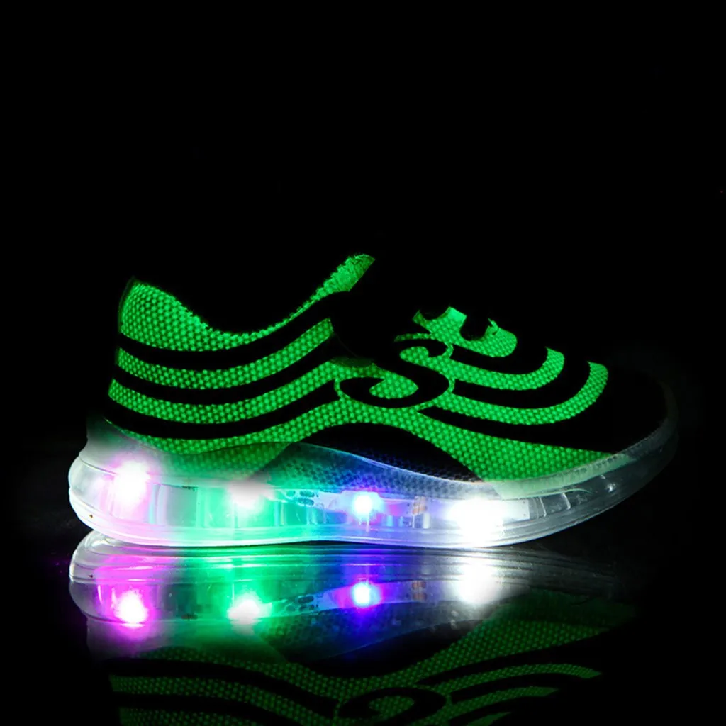 New Breathable Children Kid Baby Girls Boys Mesh Led Luminous Sport Run Sneakers Casual Shoes Fashionable Kids shoes Autumn