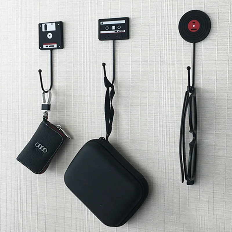 1pc Silicone Retro Magnetic Tape DIY Towel Wall Hook Nail Bathroom Kitchen Clothes Key Hat Rack Bag Hanger Holder