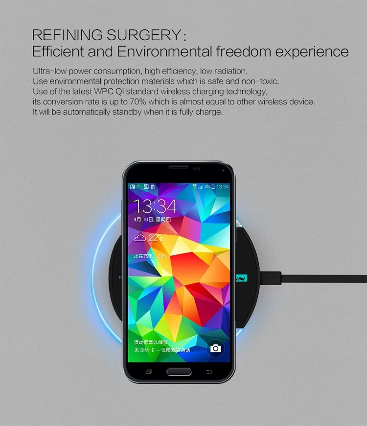 Nillkin Magic Disk II Беспроводное зарядное устройство для Samsung Galaxy S6 S6 технологии Qi Стандартный Mobille цифровых устройств с реальными посылка