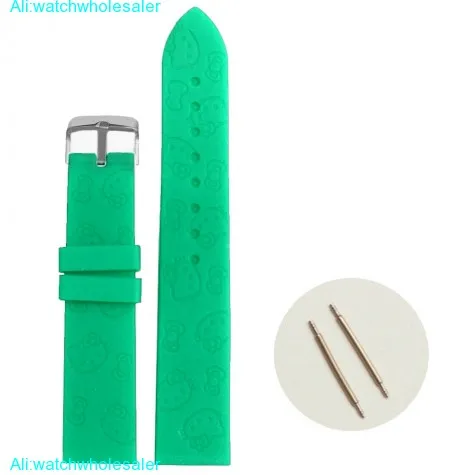 20mm Good Aqua Cartoon Silicone Jelly Rubber Lady Watch Band Straps WB1086P20JB