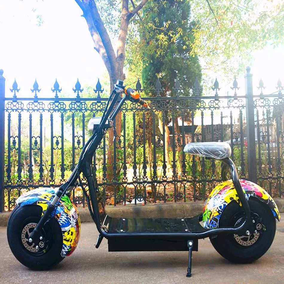 Электрический скутер Citycoco для взрослых, 2 колеса, стиль жизни, толстая шина, 1000 Вт, мотоцикл, электровелосипед, электрический мотоцикл, Электрический скутер - Цвет: Светло-зеленый