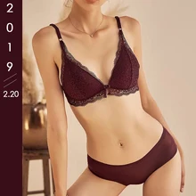 Французский романтичный женский бюстгальтер с застежкой спереди, Комплект трусиков, сексуальный комплект нижнего белья, пуш-ап, треугольный бюстгальтер без косточек с вышивкой, нижнее белье, бюстгальтер AB