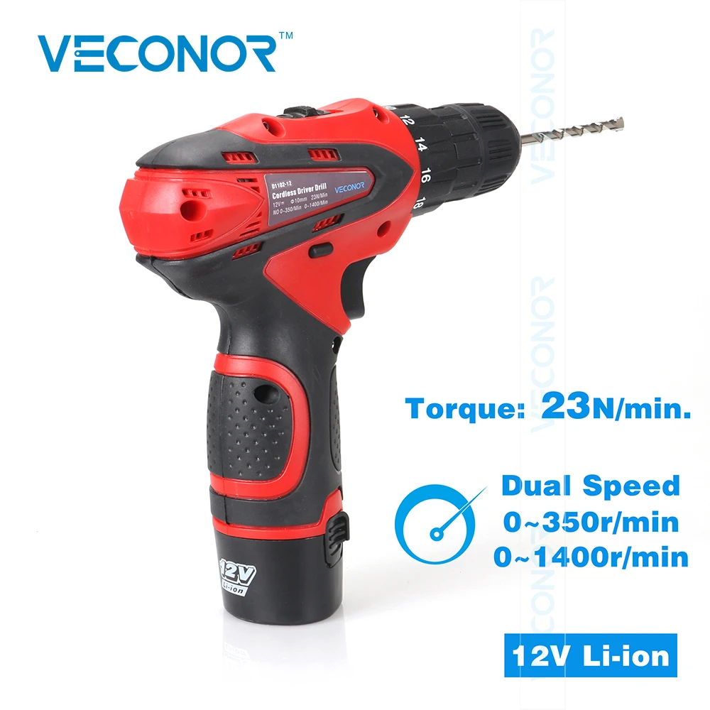 

12V Cordless Electric Screwdriver Power Drill Tool Rechargeable Battery Household DIY Tools For Woodworking Metalworking