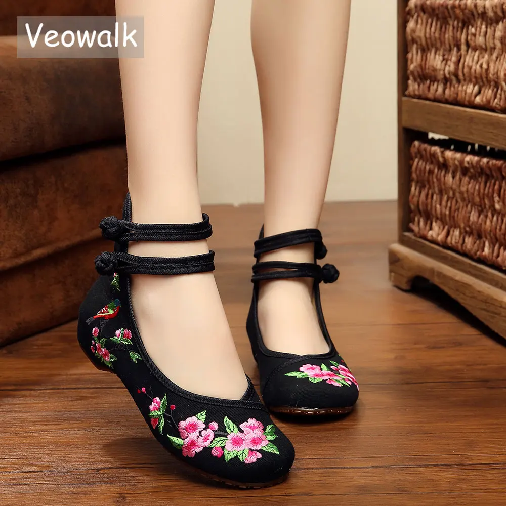 Aliexpress.com : Buy Veowalk Women Flower Embroidery Cotton Cloth Shoes ...