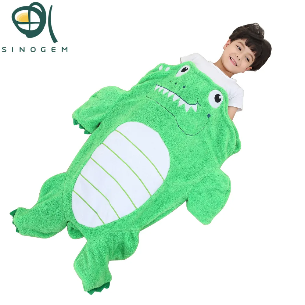 SINOGEM Crocodile Blanket for Children Pocket Style Kids Tail Blankets Crocodile Toys Plush