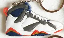 Мини Силиконовый Jordan 7 брелок сумка Шарм для женщин мужчин детей брелок подарки тапки держатель для ключей кулон аксессуары брелок на ключи в виде обуви - Цвет: Photo Color7