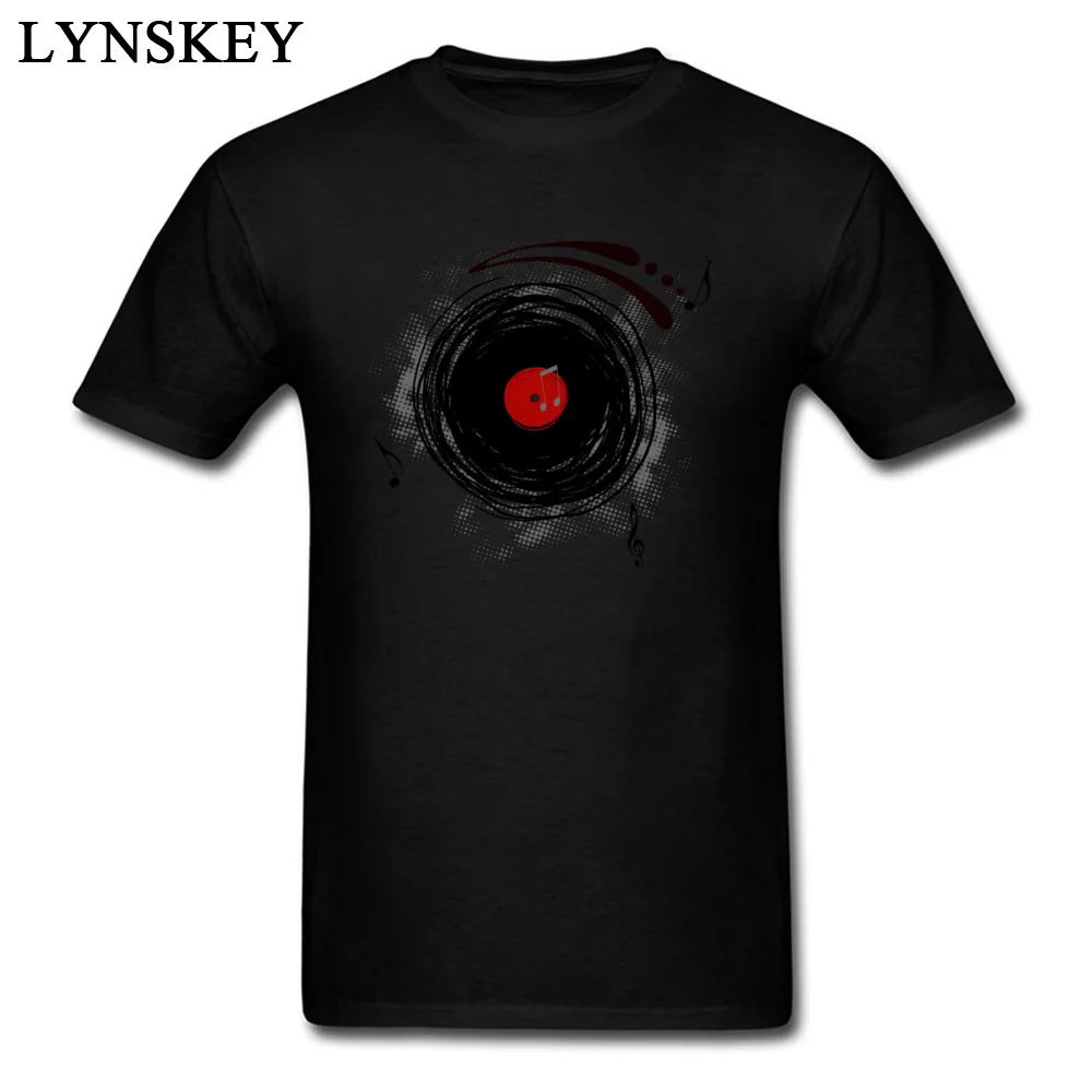 Faddish Male T-shirts Crew Neck Summer/Fall Short Sleeve 100% Cotton Tops Shirt Casual Group Clothing Shirt Top Quality Vinyl Records Retro Grunge DJ Art black