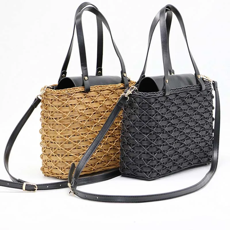 JHD-النساء حقيبة الطبيعية الروطان حقيبة كتف الشاطئ حقائب النسيج اليدوية Crossbody حقيبة JHD-النساء حقيبة الطبيعية الروطان حقيبة كتف الشاطئ حقائب النسيج اليدوية Crossbody حقيبة